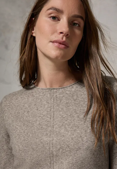 Kuscheliger Pullover milky caramel melange