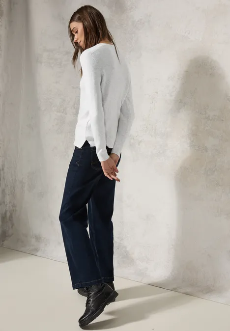 Kuscheliger V-Neck Pullover soft silver melange