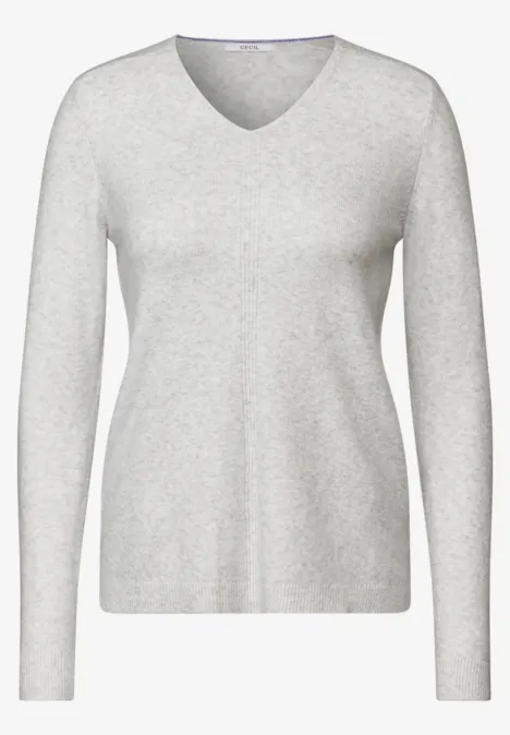 Kuscheliger V-Neck Pullover soft silver melange
