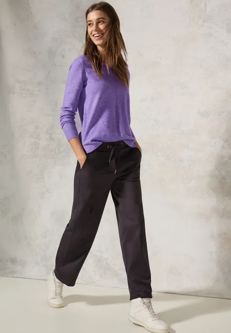 Kuscheliger V-Neck Pullover wild lilac melange