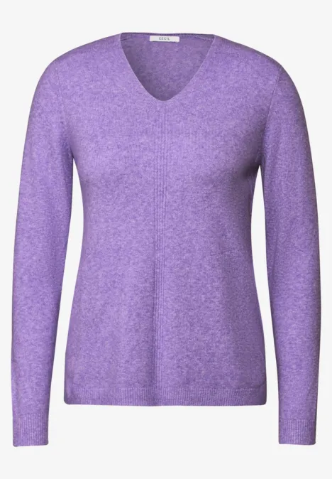 Kuscheliger V-Neck Pullover wild lilac melange