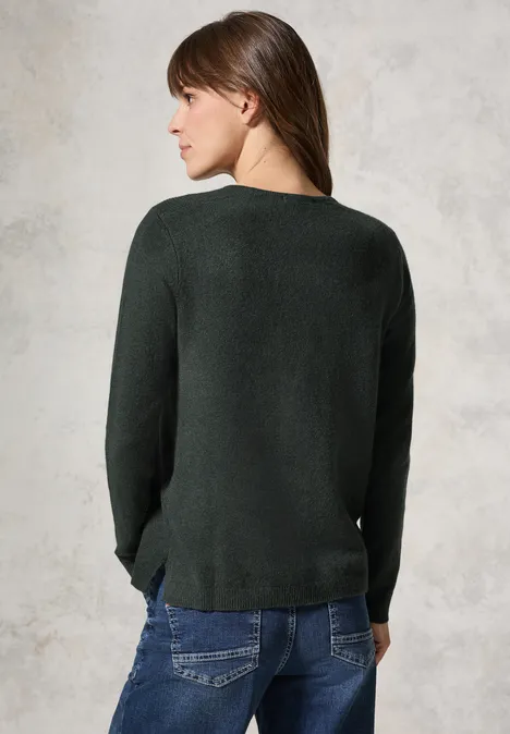 Kuscheliger V-Neck Pullover active khaki melange