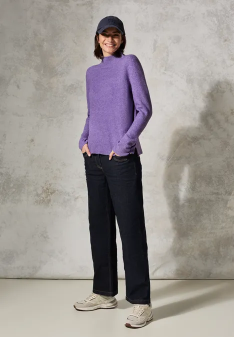 Pull à col montant gentle lilac melange