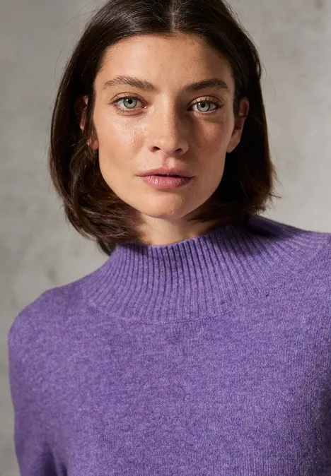 Pull à col montant gentle lilac melange