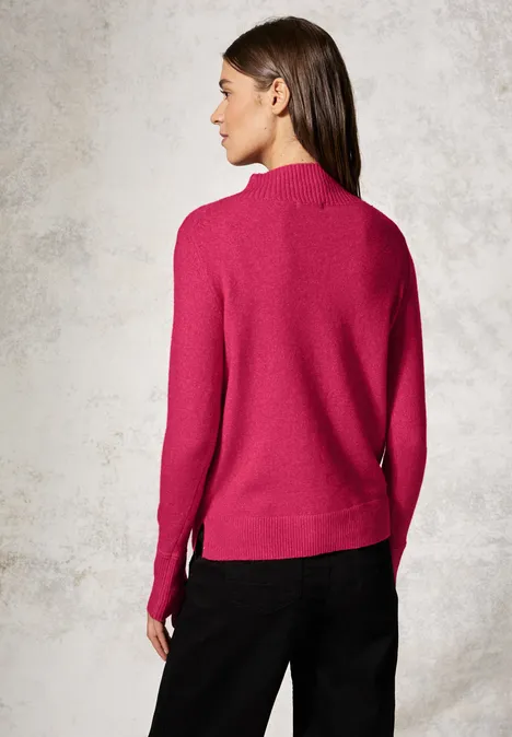 Pull à col montant barberry red melange