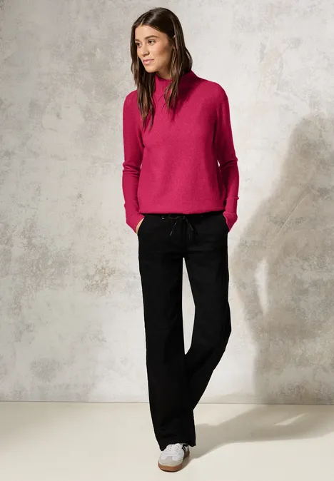 Pull à col montant barberry red melange
