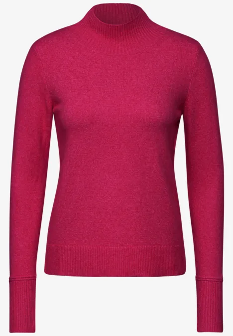 Pull à col montant barberry red melange