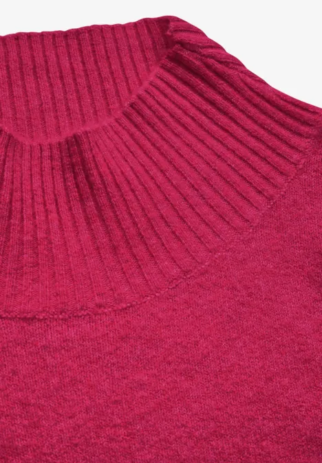 Pull à col montant barberry red melange