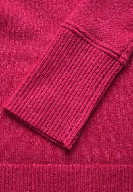 Pull à col montant barberry red melange