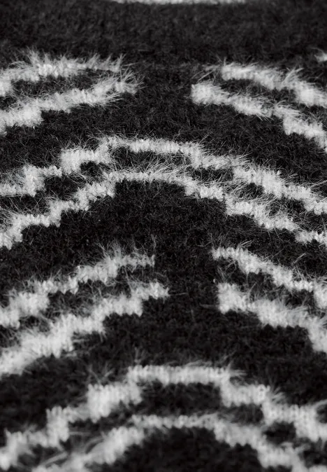 Kuscheliger Jaquard Pullover Black