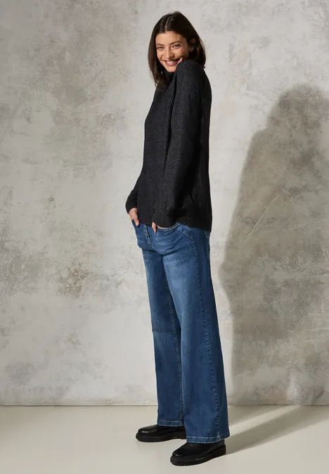 Rollkragenpullover black melange Rollkragenpullover black melange