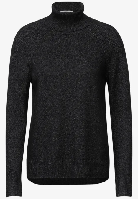 Rollkragenpullover black melange Rollkragenpullover black melange