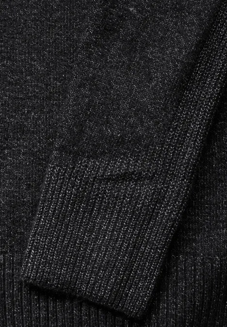 Rollkragenpullover black melange Rollkragenpullover black melange