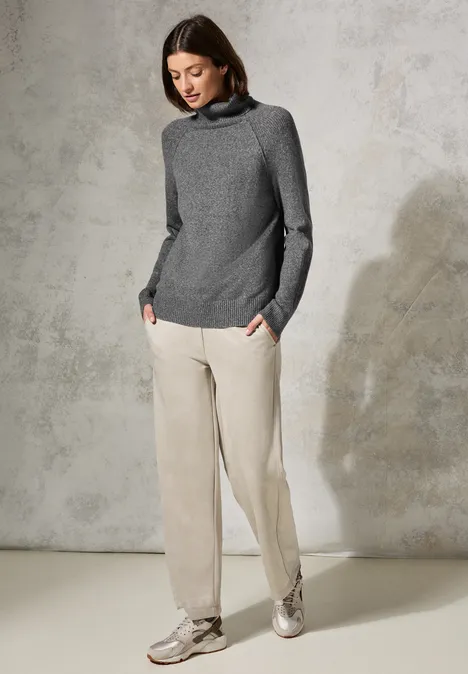 Rollkragenpullover flint grey melange