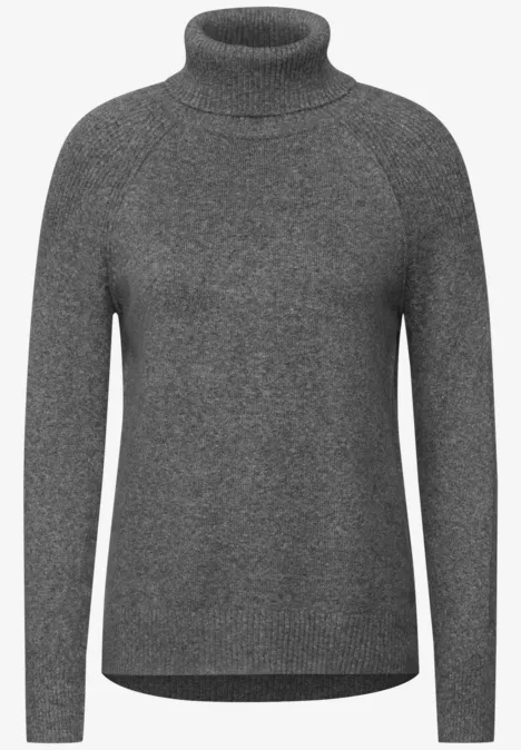 Rollkragenpullover flint grey melange