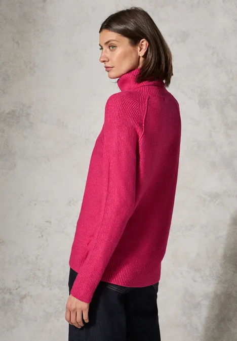 Rollkragenpullover barberry red melange