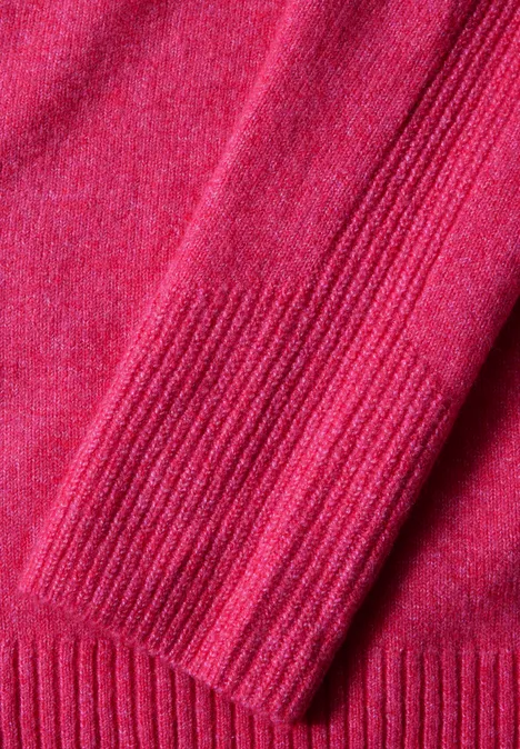 Rollkragenpullover barberry red melange