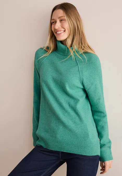 Rollkragenpullover aventurine green melange