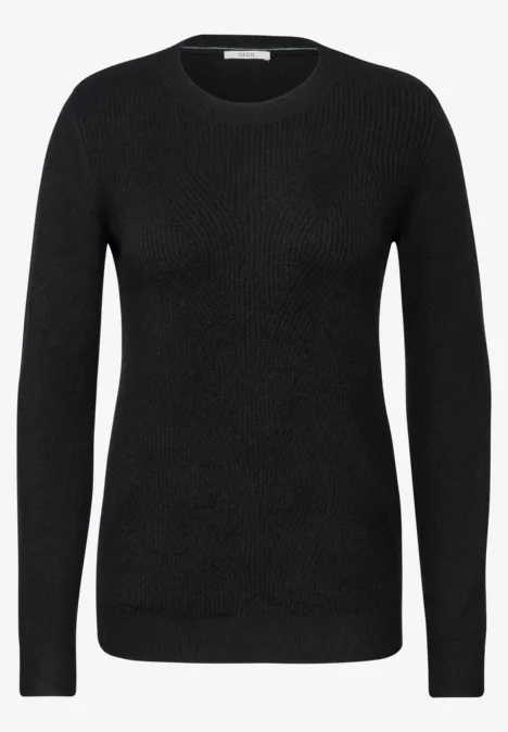 Softer Strukturpullover Black