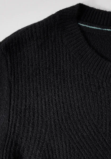 Softer Strukturpullover Black