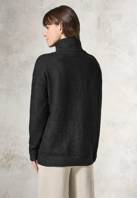 Pullover mit Rollkragen black melange