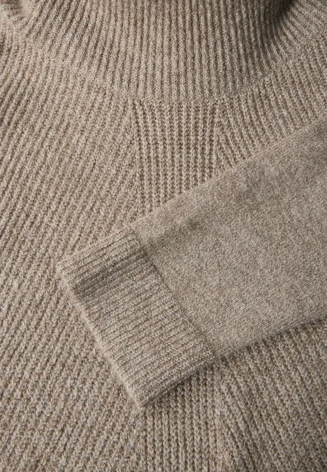 Pullover mit Rollkragen dark taupe melange
