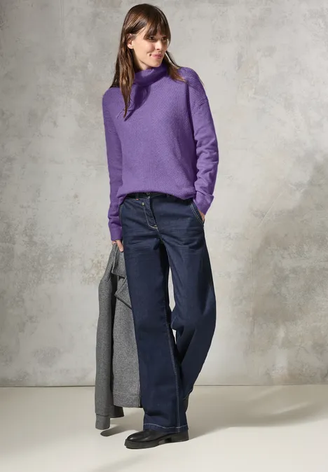 Pullover mit Rollkragen gentle lilac melange
