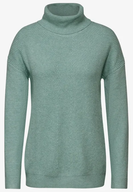 Pullover mit Rollkragen iced salvia green melange