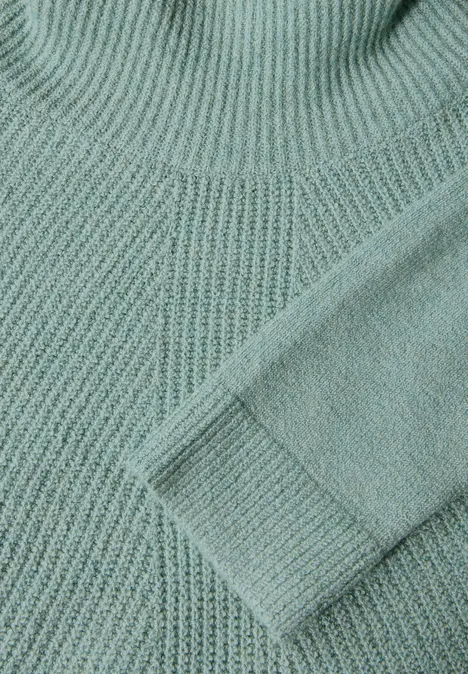 Pullover mit Rollkragen iced salvia green melange