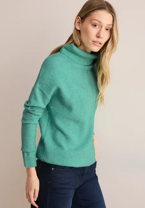 Pullover mit Rollkragen aventurine green melange
