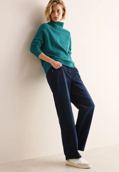 Pullover mit Rollkragen petrol green melange