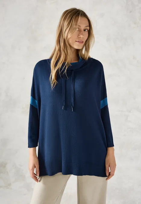 Oversize-Pullover oil blue