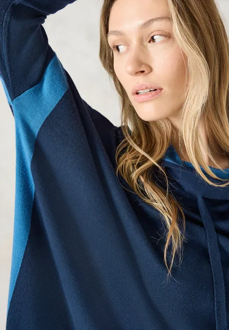 Oversize-Pullover oil blue