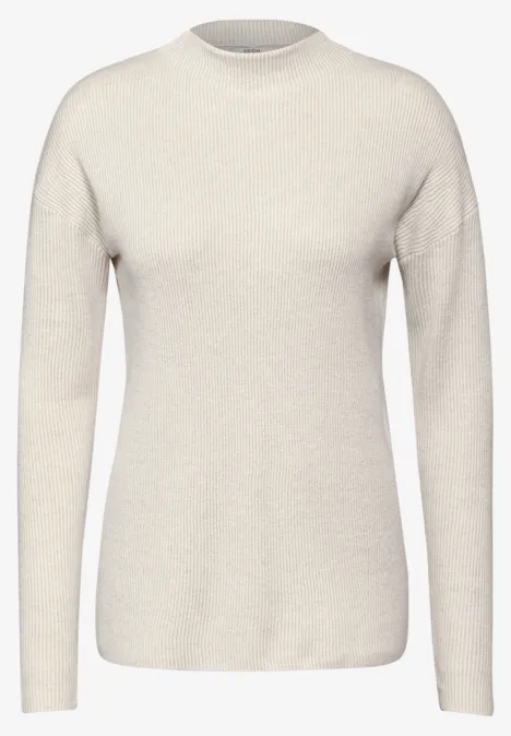 Pullover mit Turtleneck alabaster beige melange
