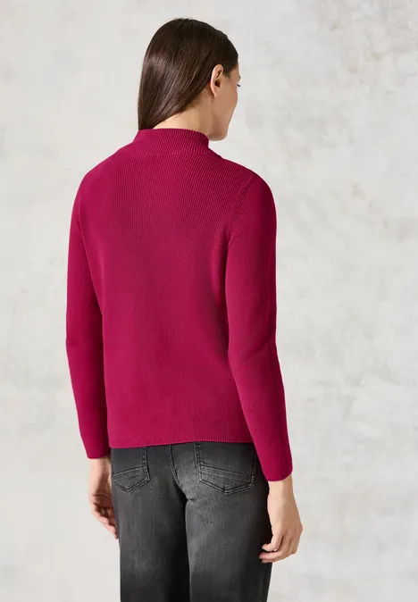 Pullover mit Strukturmix jewel pink