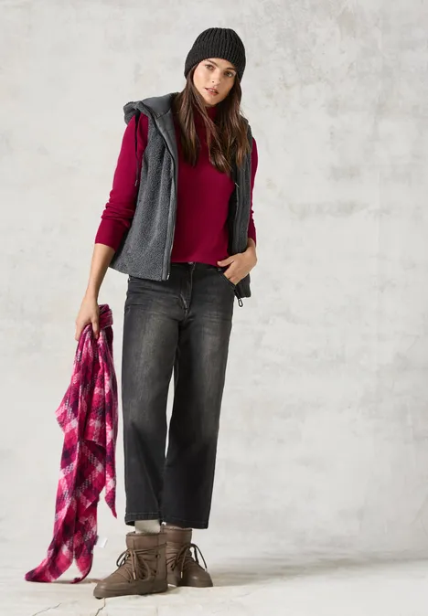Pullover mit Strukturmix jewel pink