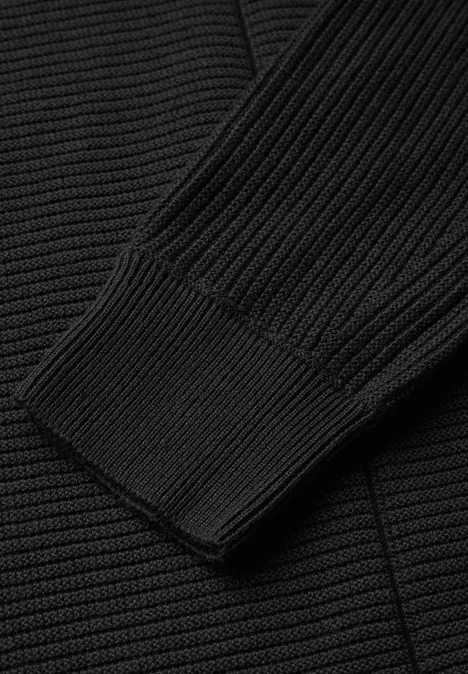 Strukturmix Dolman Pullover Black