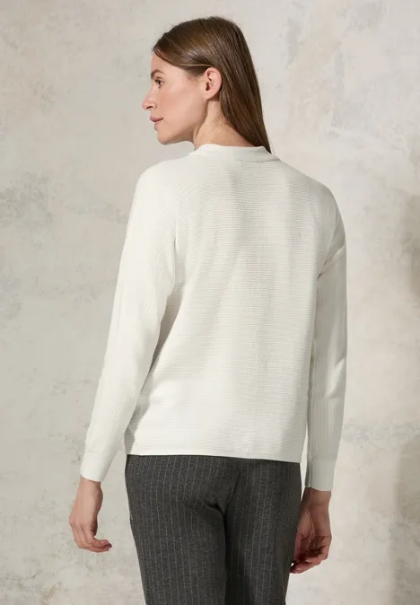 Strukturmix Dolman Pullover vanilla white