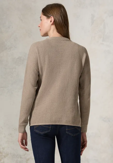 Strukturmix Dolman Pullover milky caramel melange