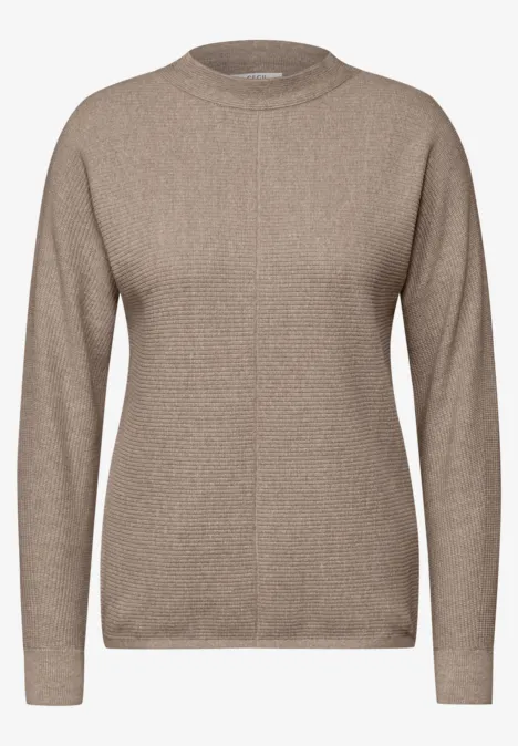Strukturmix Dolman Pullover milky caramel melange