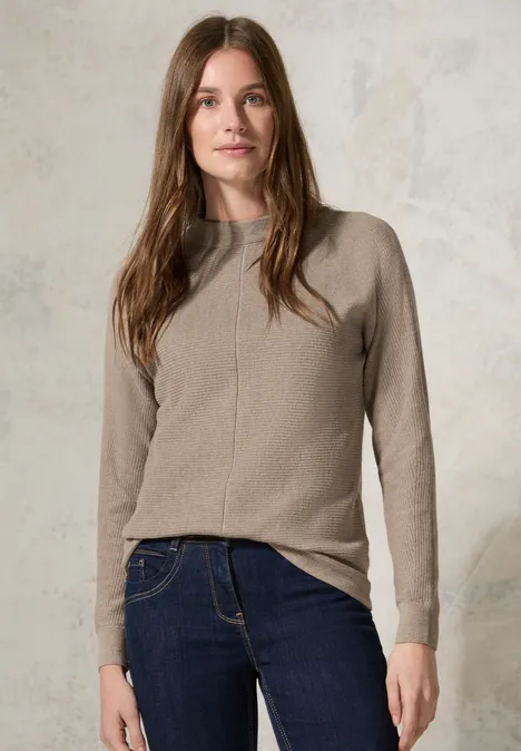 Strukturmix Dolman Pullover milky caramel melange