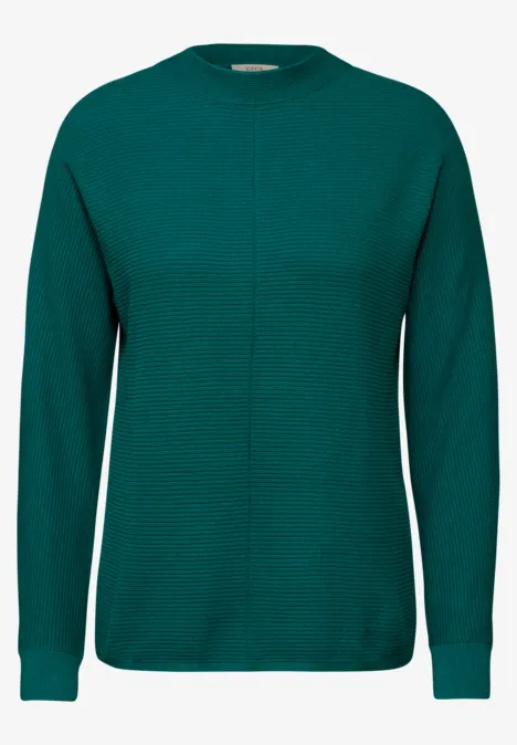 Strukturmix Dolman Pullover petrol green