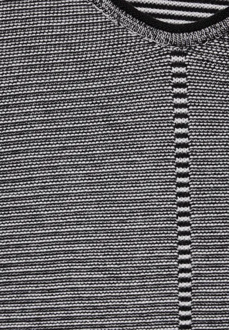 Pulli mit Strukturstreifen Black