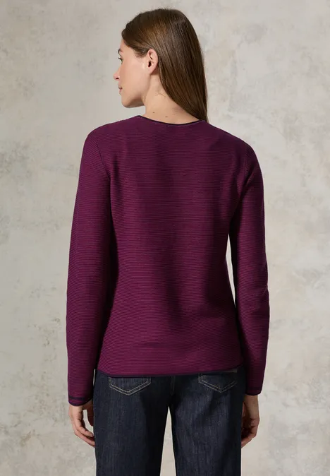 Pulli mit Strukturstreifen beloved berry