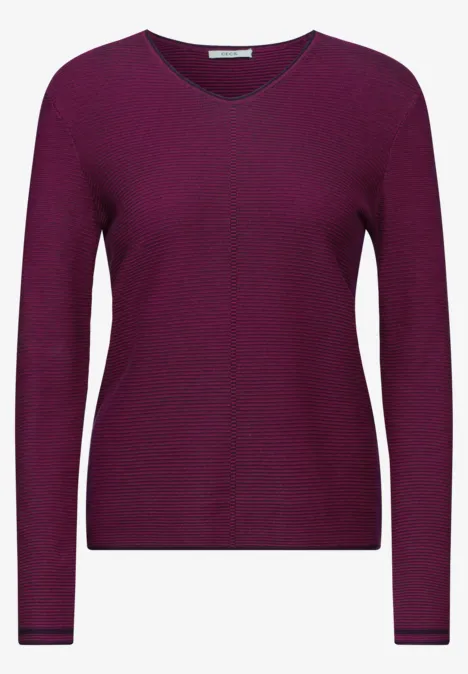 Pulli mit Strukturstreifen beloved berry