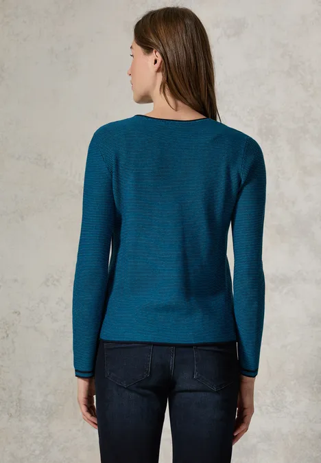 Pulli mit Strukturstreifen universal blue