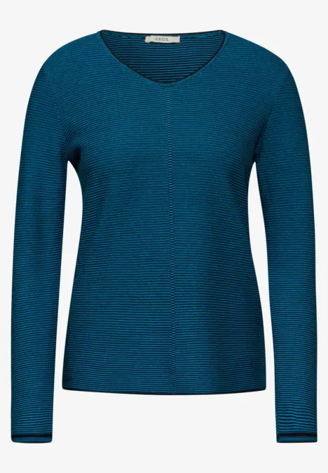 Pulli mit Strukturstreifen universal blue