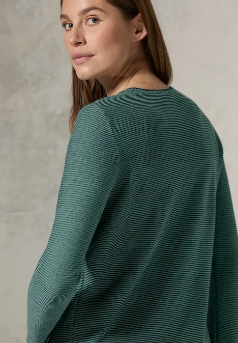 Pulli mit Strukturstreifen fir green