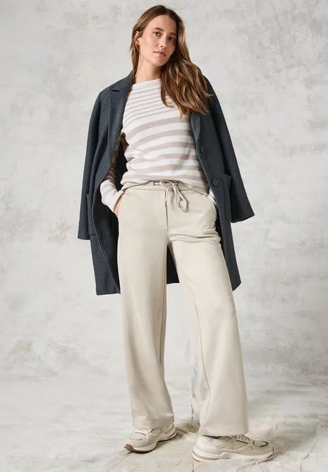Gestreifter Pullover alabaster beige melange