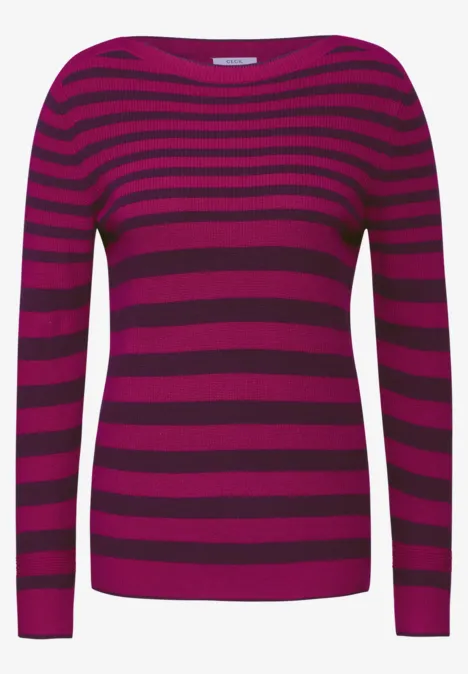 Gestreifter Pullover beloved berry